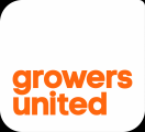 Growers United logo wit txt oranje RGB